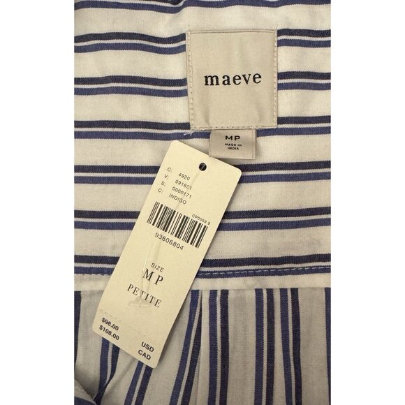 NWT Size MP - The Bennet Buttondown Shirt by Maeve 100% Cotton (NWT US$ 98) - Picture 11 of 17